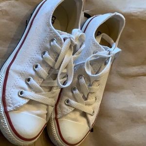 Little girls white converse size 12